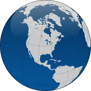 Globe with borders vector clip art